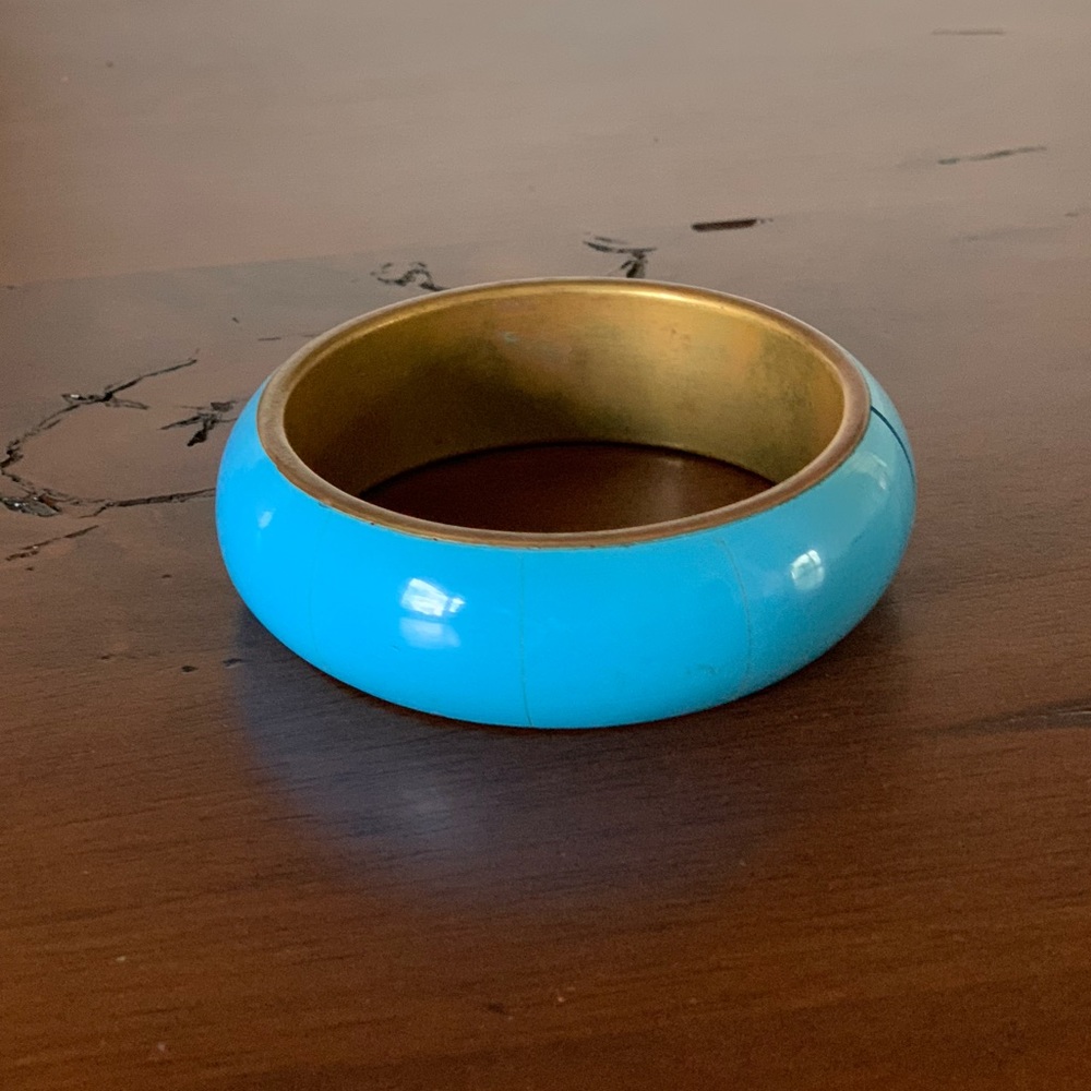 Gold + Aqua Blue Bangle